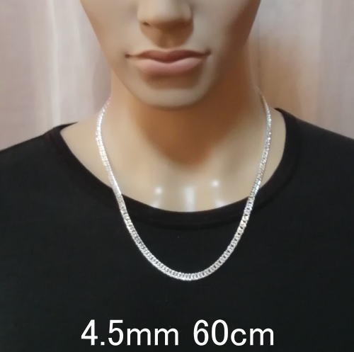 太い ダブル喜平 4.5mm ネックレス メンズ シルバー925 喜平ネックレス シルバーネックレス メンズ チェーン シンプル 太い ダブル 喜平 チェーン のみ だけ キヘイ きへい 男性