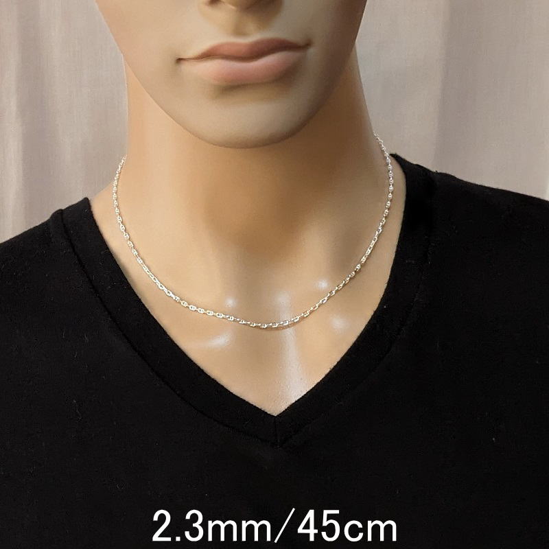 メンズネックレスチェーン シルバー925 アンカーチェーン シルバーネックレス チェーン のみ だけ マリンネックレス 【幅2.3mm/40cm45cm50cm55cm60cm】