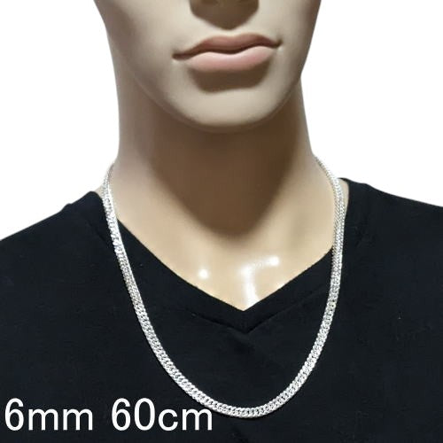 極太 6mm 太め チェーン ネックレス メンズ ダブル 喜平ネックレス シルバー925 シルバーネックレス メンズネックレス シルバーチェーン キヘイ きへい シンプル 喜平 チェーン だけ 男性