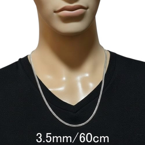 ロジウム加工 3.5mm ダブル喜平 太い チェーン ネックレス シルバー925 喜平ネックレス メンズネックレス シルバーネックレス シルバーチェーン ネックレス メンズ ダブル キヘイ きへい シンプル 喜平チェーン