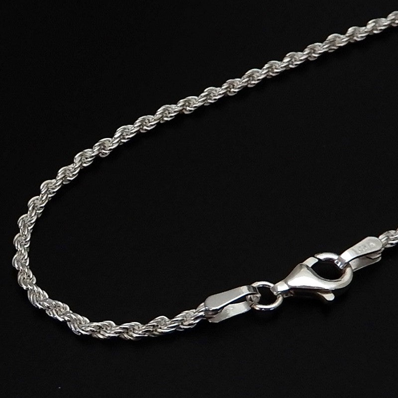 ロープチェーンネックレス シルバー925 カット ロープ ネックレス チェーン メンズ シルバーネックレス メンズネックレス シルバーチェーン メンズ レディース 男 女兼用 鎖 のみ 【幅1.9mm/40cm45cm50cm55cm60cm70cm】