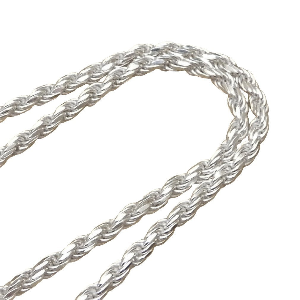 ロープチェーンネックレス シルバー925 カット ロープ ネックレス チェーン メンズ シルバーネックレス メンズネックレス シルバーチェーン メンズ レディース 男 女兼用 鎖 のみ 【幅2.3mm/40cm45cm50cm55cm60cm70cm】
