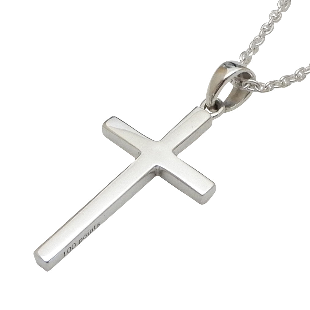 クロス ネックレス メンズ シルバー925 十字架 ネックレス シンプル ペンダント シルバーネックレス メンズ ラッキー アクセサリー 男女兼用 幅2.3mmあずきチェーン付き トップ チェーン共にSV925製 お守り パワー アクセサリー ブランド 100 point