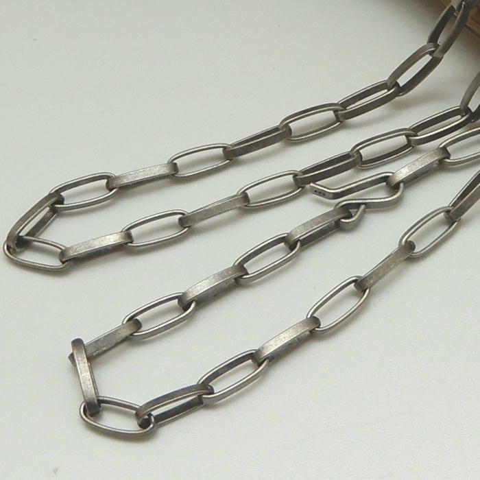 燻し加工 ネックレス メンズ チェーン シルバー925 ホピネックレス シルバーネックレス ホピチェーン メンズネックレス シルバーチェーン ハンドメイド ホピ族 チェーンのみ 【幅3.3mm/40cm45cm50cm55cm60cm70cm】