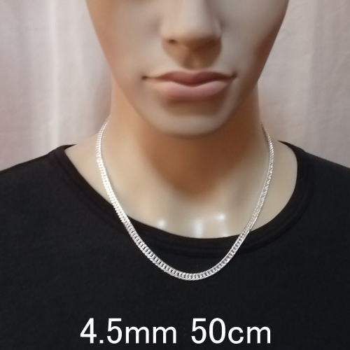 太い ダブル喜平 4.5mm ネックレス メンズ シルバー925 喜平ネックレス シルバーネックレス メンズ チェーン シンプル 太い ダブル 喜平 チェーン のみ だけ キヘイ きへい 男性