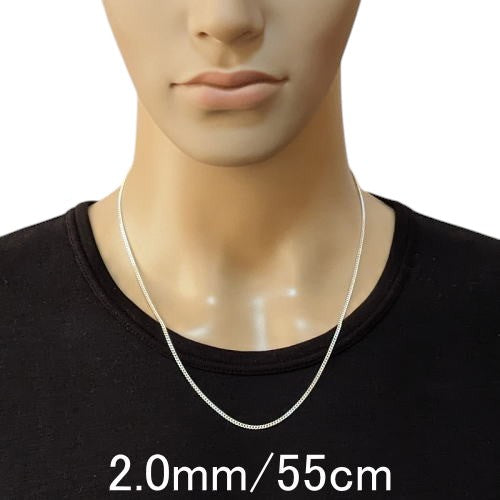 45cm～60cm 2mm ネックレス チェーン メンズ 喜平ネックレス シルバー925 シルバーネックレス メンズネックレス シンプル かっこいい シルバーチェーン 喜平チェーン 男性 女性 兼用 人気 レディース きへい キヘイ チェーンのみ 銀 鎖
