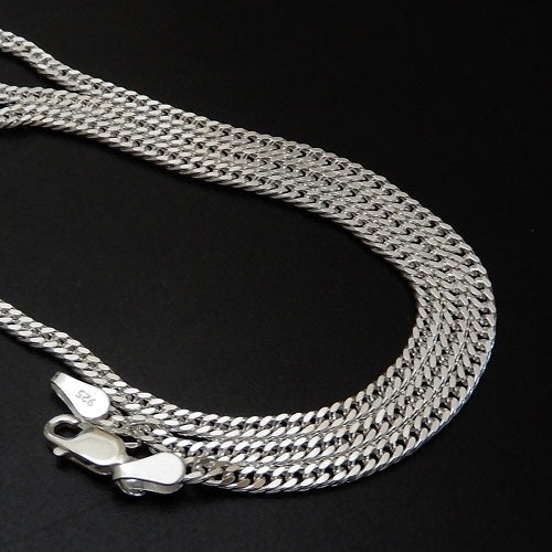 幅2.6mm ダブル喜平 太い チェーン ネックレス シルバー925 喜平ネックレス メンズネックレス シルバーネックレス シルバーチェーン ネックレス メンズ ダブル キヘイ きへい シンプル 喜平チェーン