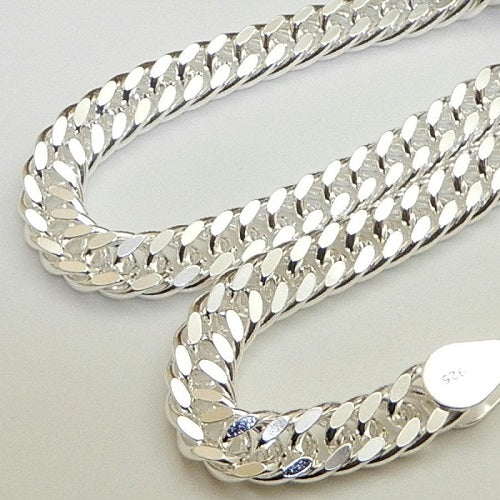 極太 7.4mm 太め チェーン ネックレス メンズ ダブル 喜平ネックレス シルバー925 シルバーネックレス メンズネックレス シルバーチェーン キヘイ きへい シンプル 喜平 チェーン だけ 男性