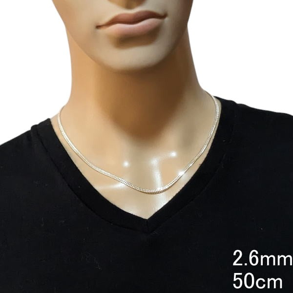 幅2.6mm ダブル喜平 太い チェーン ネックレス シルバー925 喜平ネックレス メンズネックレス シルバーネックレス シルバーチェーン ネックレス メンズ ダブル キヘイ きへい シンプル 喜平チェーン