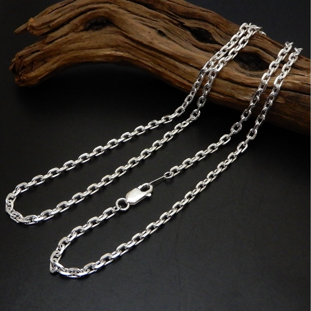 【幅3.2mm/40cm45cm50cm55cm60cm70cm80cm】 あずきチェーン チェーン ネックレス メンズ シルバー925 シルバーネックレス メンズネックレス 太め シルバーチェーン 4面 あずきネックレス 男 女 兼用 レディース 小豆 アズキ
