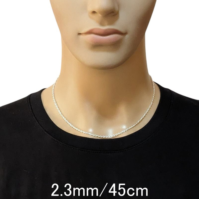 【幅2.3mm 長さ45cm/50cm/55cm/60cm】シルバー925 チェーン ネックレス メンズ シルバー ネックレス チェーンネックレス メンズ チェーン あずきチェーン シルバーネックレス メンズ 小豆チェーン アズキ チェーンのみ 銀 鎖