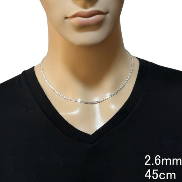 ロジウム加工 2.6mm ダブル喜平 チェーン ネックレス シルバー925 喜平ネックレス メンズネックレス シルバーネックレス シルバーチェーン ネックレス メンズ ダブル キヘイ きへい シンプル 喜平チェーン