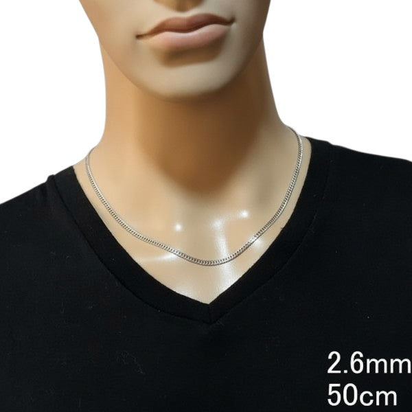 ロジウム加工 2.6mm ダブル喜平 チェーン ネックレス シルバー925 喜平ネックレス メンズネックレス シルバーネックレス シルバーチェーン ネックレス メンズ ダブル キヘイ きへい シンプル 喜平チェーン