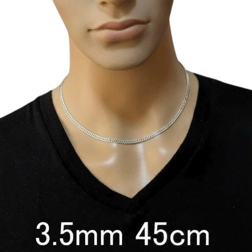 ロジウム加工 3.5mm ダブル喜平 太い チェーン ネックレス シルバー925 喜平ネックレス メンズネックレス シルバーネックレス シルバーチェーン ネックレス メンズ ダブル キヘイ きへい シンプル 喜平チェーン