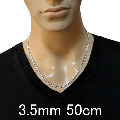 ロジウム加工 3.5mm ダブル喜平 太い チェーン ネックレス シルバー925 喜平ネックレス メンズネックレス シルバーネックレス シルバーチェーン ネックレス メンズ ダブル キヘイ きへい シンプル 喜平チェーン